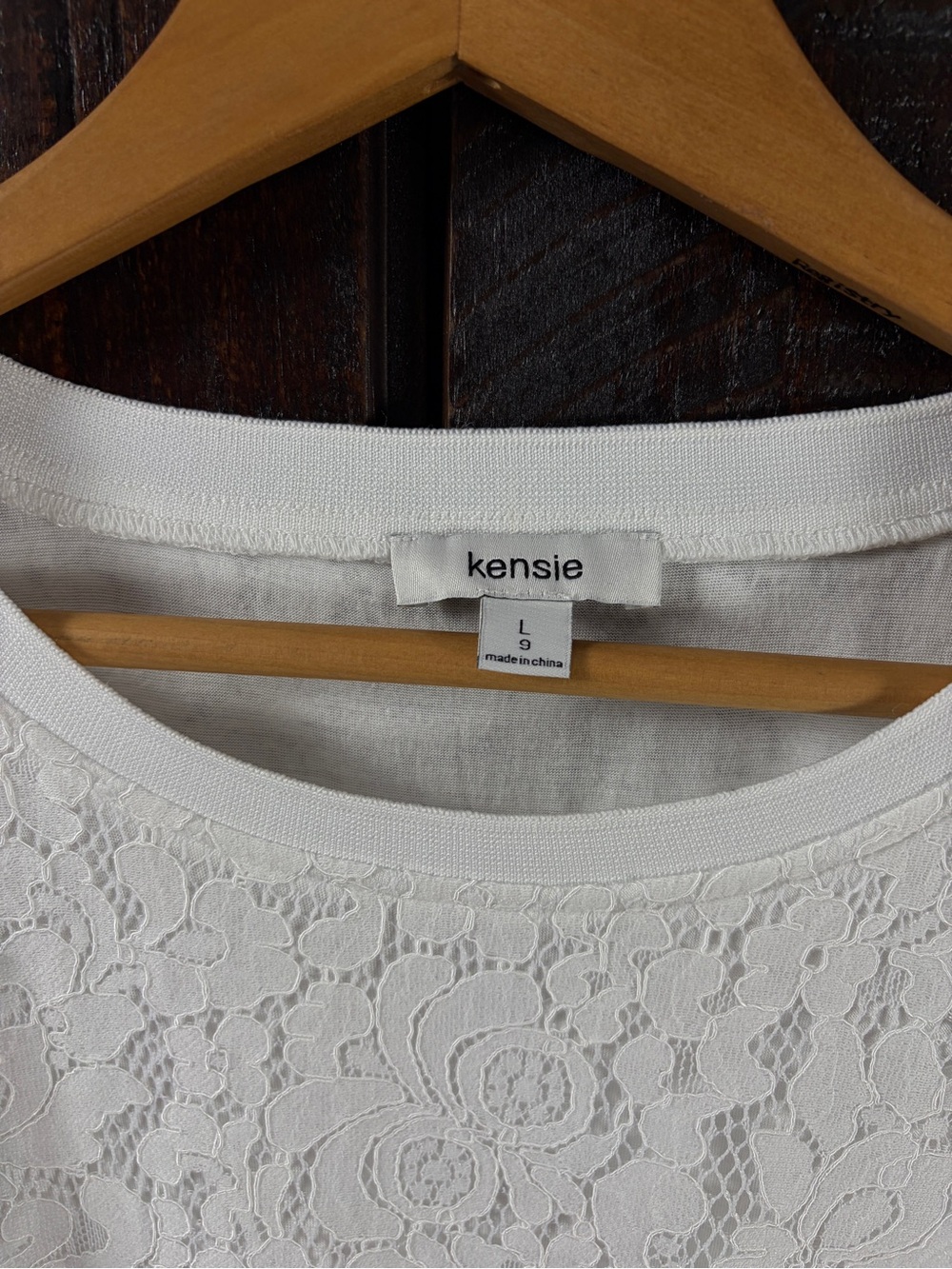 Kensie Romantic Boho White Lace Top Ruffled Sleeves Size Large - Picture 4 of 11